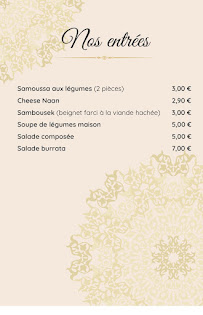 Menu Palais Gourmand Page 1