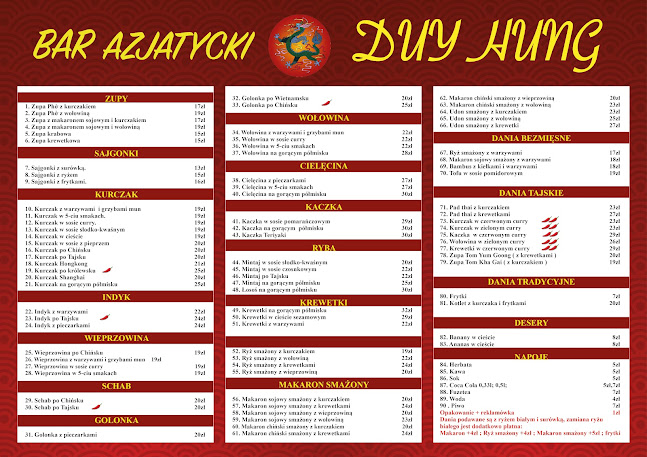 Bar Duy Hung Kuchnia Azji Restauracja Orientalna