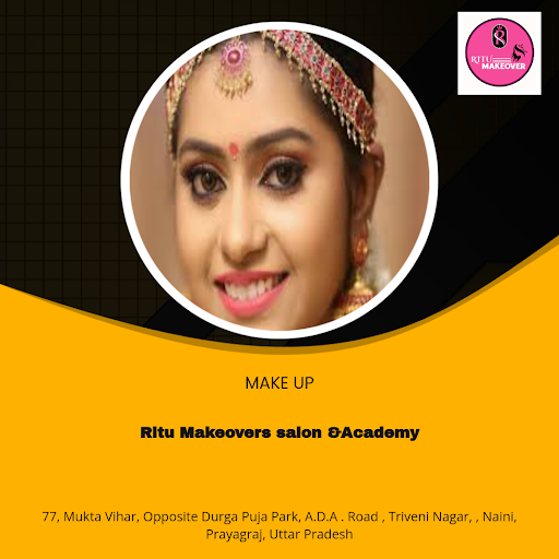 "Get the best makeup look in Prayagraj with Ritu Makeovers salon & Academy! Our most loved makeup…