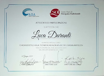 D. O. DURANTI OSTEOPATIA Luca Duranti