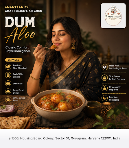 Experience authentic Dum Aloo at Amantran by Chatterjee's Kitchen, a renowned tiffin center offer… post image