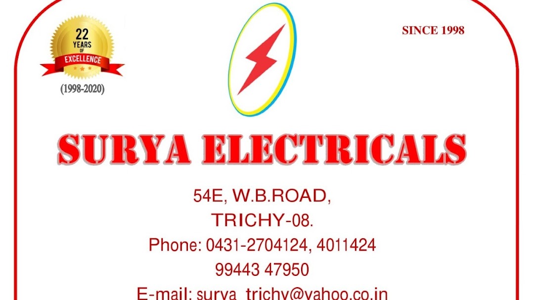 SURYA ELECTRICALS Electrical Shop in Trichy Electrical Supply Store