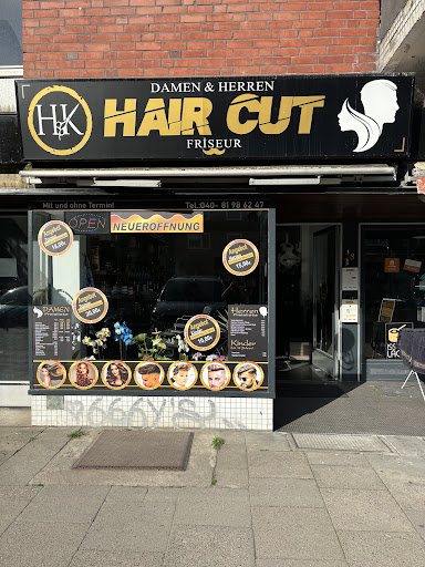 HK HAIR CUT Logo
