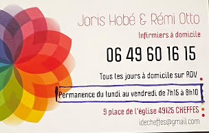 Photo n°5 de Hobé Joris & Otto Rémi Infirmiers Libéraux à Domicile à Cheffes (Soins aux personnes âgées)