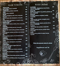 Menu Pizzeria La Bohème Langogne Page 1