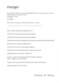Menu Le Restaurant de Razay Page 1