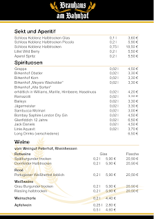 Speisekarte
