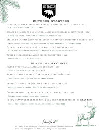 Menu Le Grizzly Beauregard Page 1