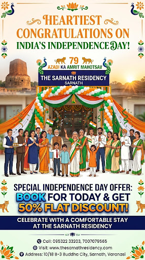 Heartiest congratulations on India's Independence Day! Celebrate with a relaxing stay in Sarnath,… post image