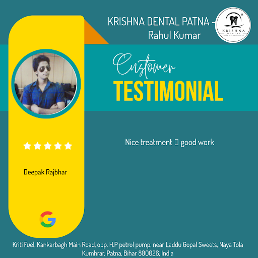 Deepak Rajbhar had an exceptional experience at KRISHNA DENTAL PATNA - By Dr. Rahul Kumar. He lov… post image