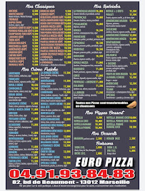 Menu Euro-Pizza chez jean-mi a beaumont Page 1