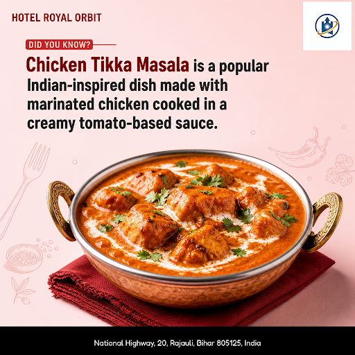 Savor the rich flavors of Chicken Tikka Masala at HOTEL ROYAL ORBIT, complemented by our signatur… post image