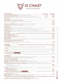 Menu Le Chalet - Restaurant - La Joue du Loup Page 1
