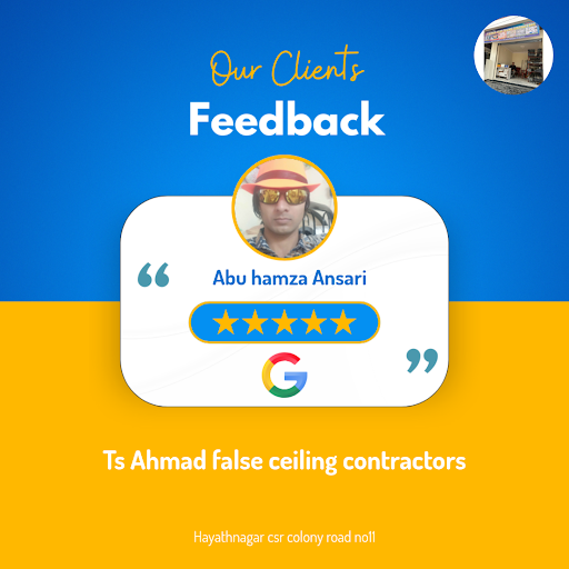 Abu Hamza Ansari's bedroom transformation experience with Ts Ahmad false ceiling contractors in H… post image