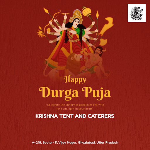 Celebrate Durga Pooja in style with Krishna Tent and Caterers, Vijay Nagar, Ghaziabad! Our luxuri…