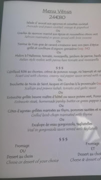 Menu Restaurant La Vénus Page 6