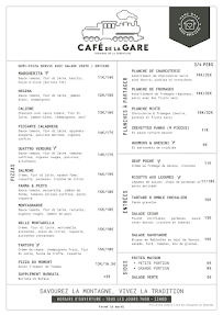 Menu Café de la Gare Page 1