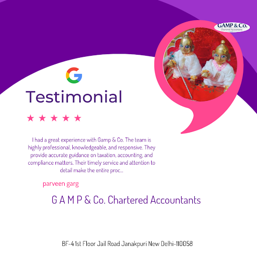 Parveen Garg raves about her exceptional experience with G A M P & Co. Chartered Accountants, a t… post image