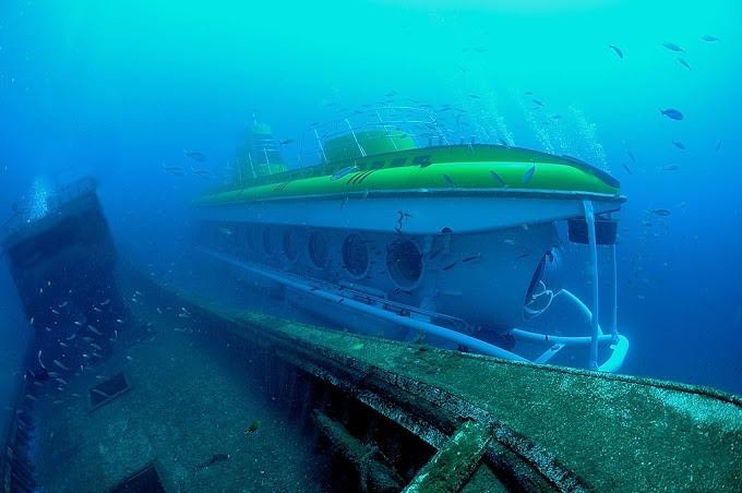 submarine under water