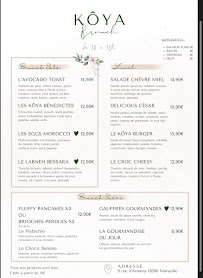 Menu KÔYA BRUNCH Page 1