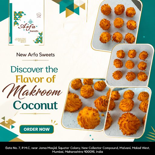 Discover delicious Makroom coconut at New Arfa Sweets, your local sweet shop. Perfect for satisfy… post image