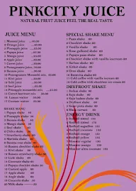 Pinkcity Juice menu 1