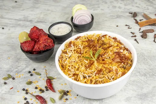 Biryani Rice With Chicken Kebab