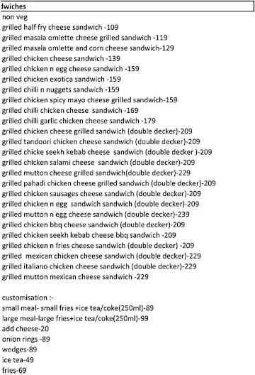 Big Loaf Sandwich menu 