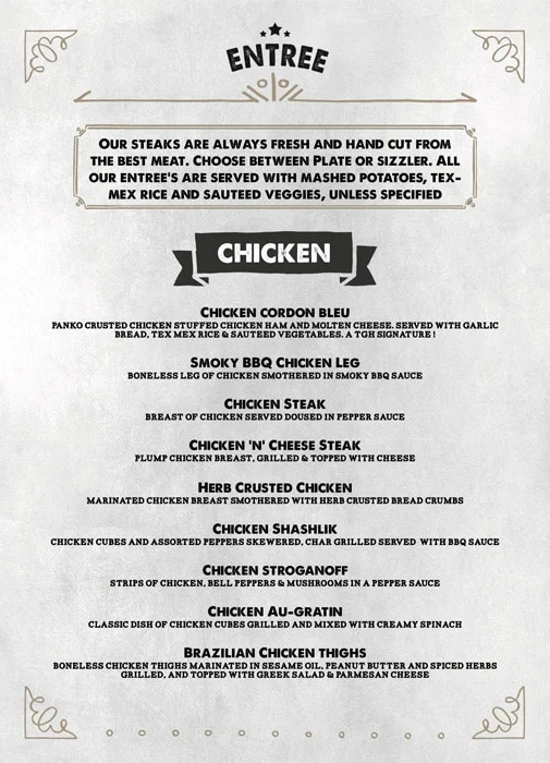 The Grill House menu 