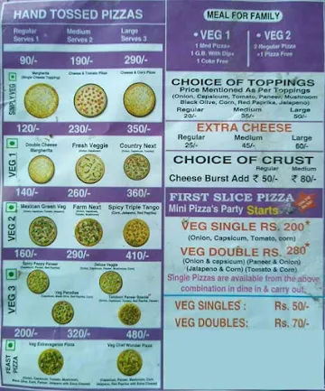 First Slice Pizza menu 