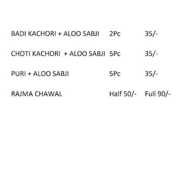 Sir Chotu Ram's Kachori menu 