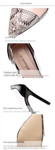 Title 7, Snake Pattern Stitching Transparent Plastic Sti...