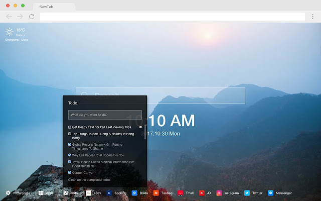Great Wall New Tab HD Architecture Theme