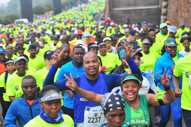 Participants celebrating the legacy of uTata Nelson Rolihlahla Mandela in the streets of Pretoria during the 2019 edition of the Mandela Remembrance Walk and Run.