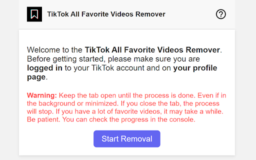 TikTok All Favorite Videos Remover