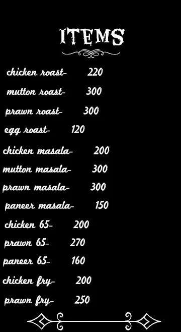 Kerala Kitchen menu 