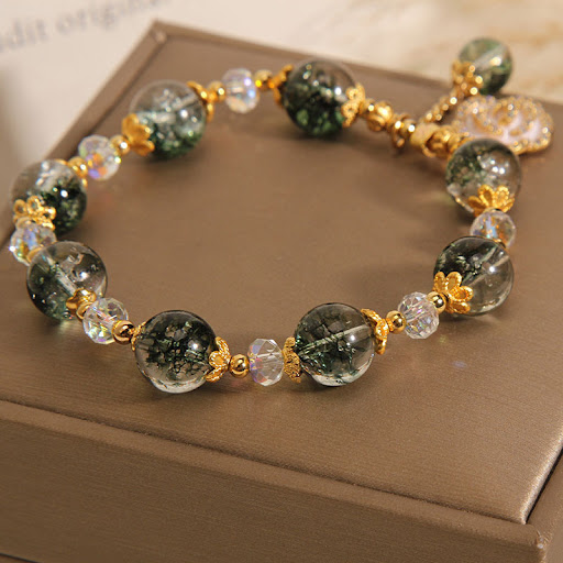 Title 7, Green Ghost Crystal Bracelet Female Rose Pendan...