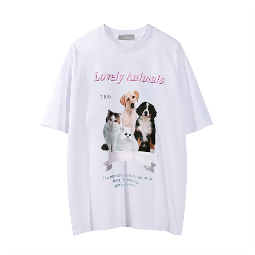Title 6, Mens animal kitten printed short-sleeved T-shi...