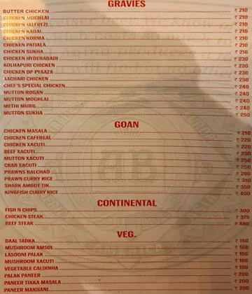 Cota Cozinha menu 