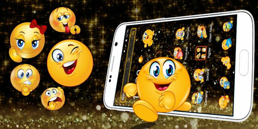Black Glitter Emoji Theme