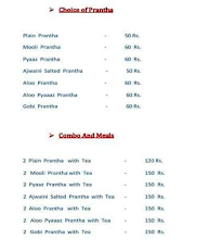 A1 Prantha Corner menu 8