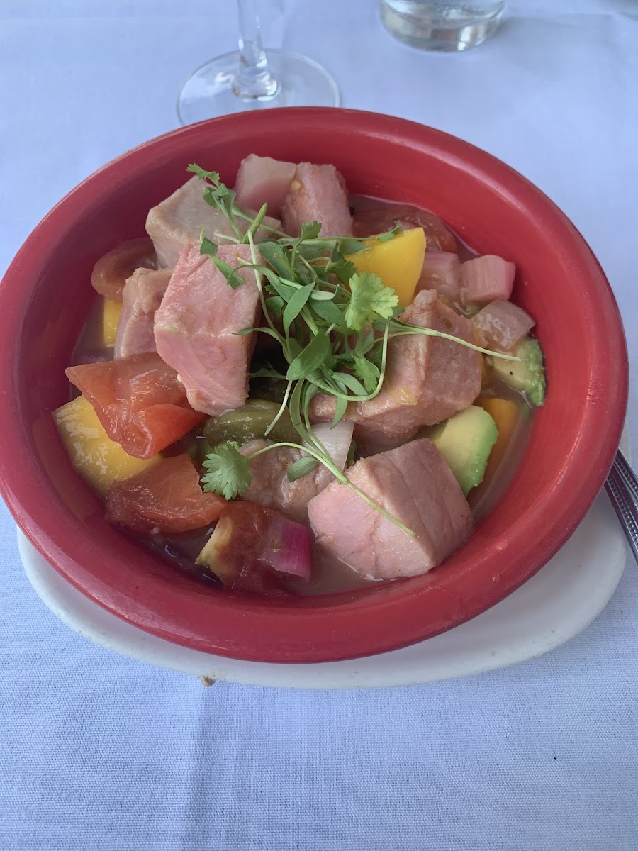 Yellowfin tuna ceviche