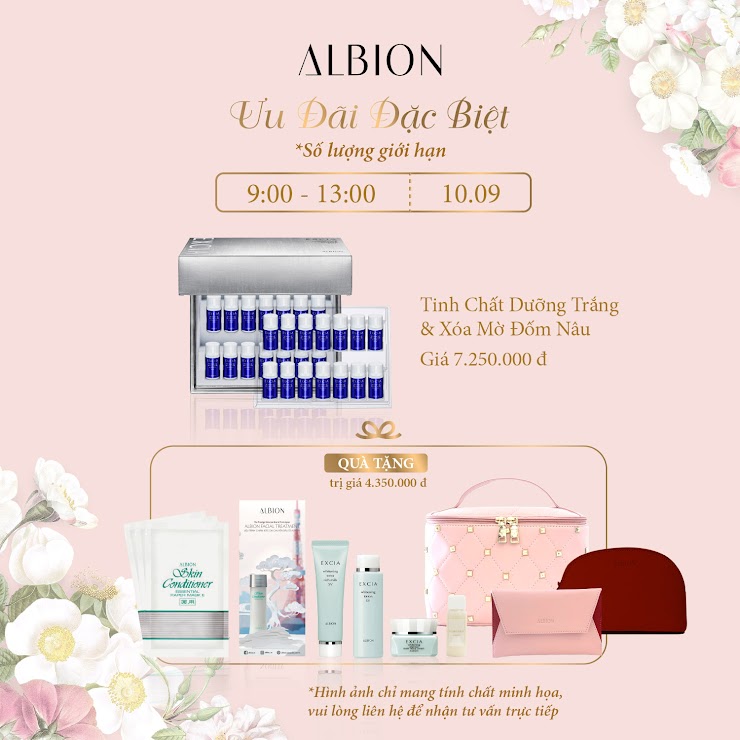 Mua set ƯU ĐÃI ĐẶC BIỆT - MXC nhận phần quà tặng trị giá 4.350.000đ gồm:

1 bộ set 3 túi mỹ phẩm thiết kế độc quyền (màu sắc được lựa chọn ngẫu nhiên)
3 mặt nạ dưỡng hiệu chỉnh da Skin Conditioner Essential Paper Mask E 12ml
1 kem dưỡng chống lão hóa tối ưu Excia Eternal Stem Nova Cream 5g
1 sữa dưỡng chống lão hóa tối ưu Excia Whitening Rich Milk SV 30g
1 nước dưỡng trắng chống lão hóa tối ưu Excia Whitening Lotion SV 30ml
1 nước dưỡng tinh chất chống lão hóa Flora Drip 6ml 
1 phiếu chăm sóc da chuyên sâu đặc biệt