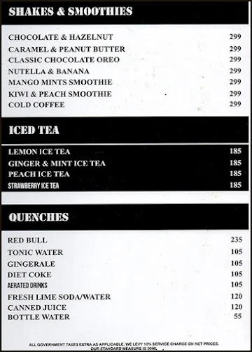 Big Boyz Lounge menu 