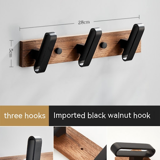 Title 6, Light Luxury Solid Wood Clothes Hook Wall mount...