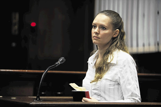 Nicolette Lotter testifying at her murder trial in the Durban High Court yesterday Picture: THULI DLAMINI