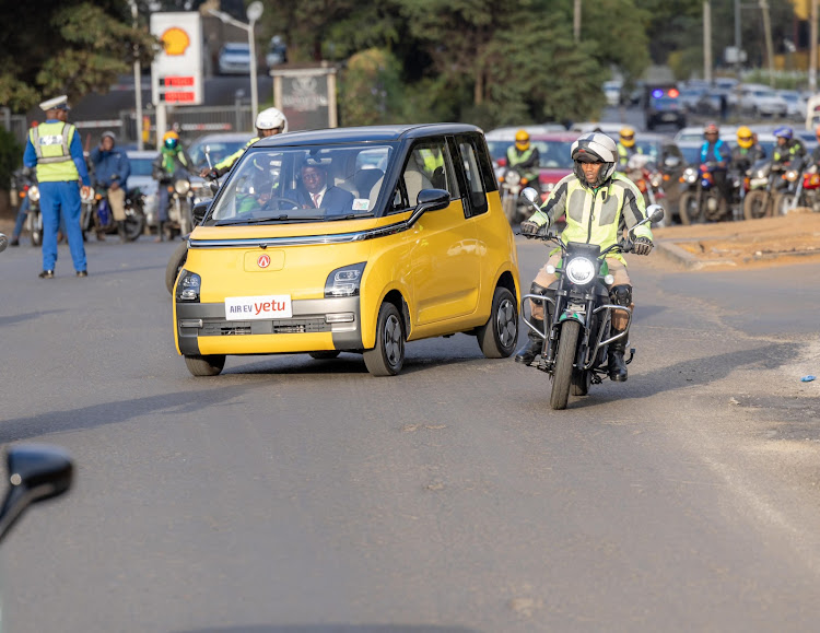 President William Ruto driving himself to the Africa Climate Summit on September 5, 2023