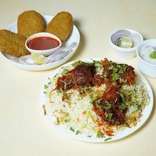 Chicken Tandoori Biryani With Cutlet