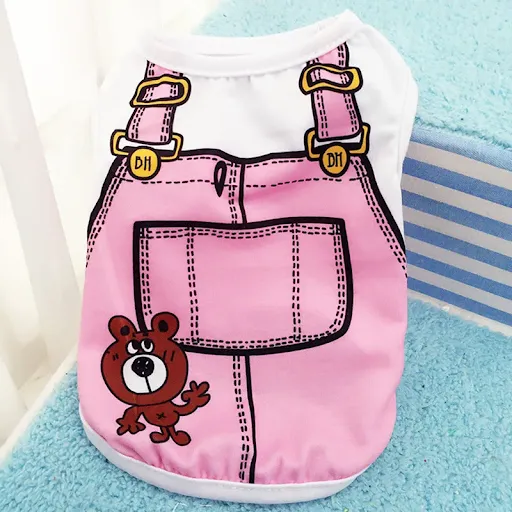 Summer Small Dog Shirt Clothes Vest Down Jacket Cartoon Cute Chihuahua Tshirt Puppy Yorkshire Terrier Puppy Bulldog Ropa