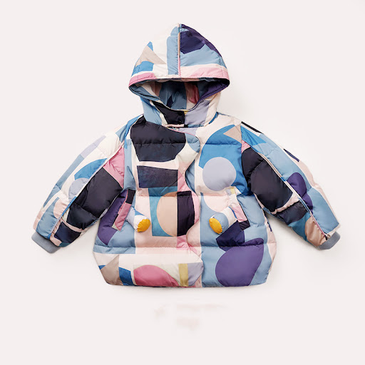Title 1, Printed Thick Down Jacket Mid-length Thickening...